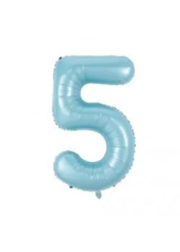 5 Rakam Folyo Balon Mavi 75cm - Gorsel 1