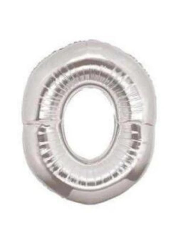 0 Rakam Folyo Balon Gümüş 75cm - Gorsel 1