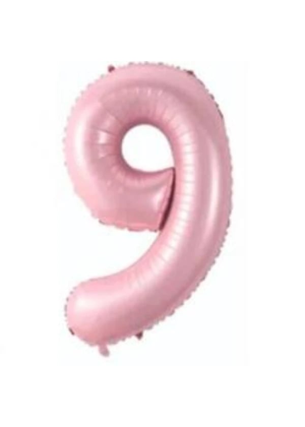 9 Rakam Folyo Balon Pembe 75cm - Gorsel 1