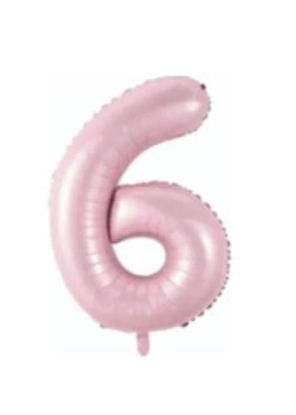 6 Rakam Folyo Balon Pembe 75cm - Gorsel 1