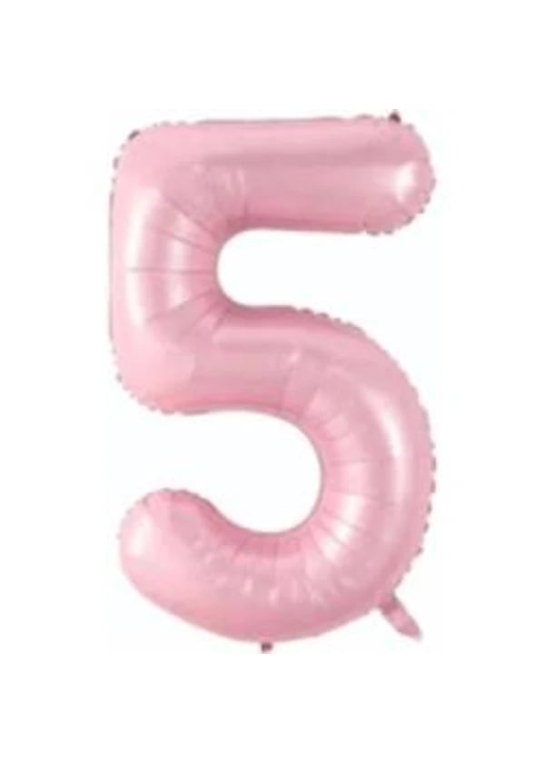 5 Rakam Folyo Balon Pembe 75cm - Gorsel 1