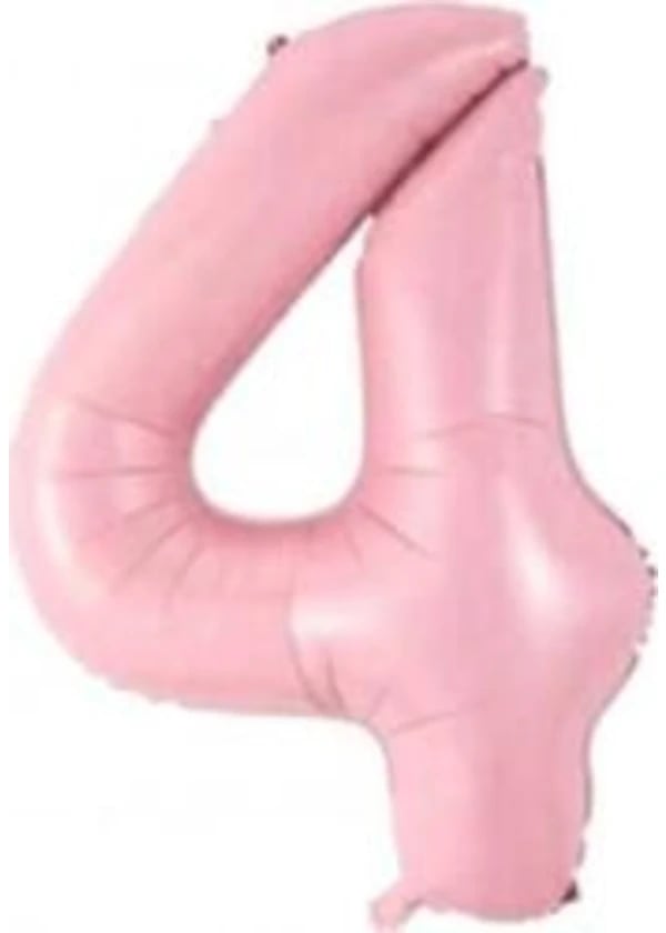 4 Rakam Folyo Balon Pembe 75cm - Gorsel 1