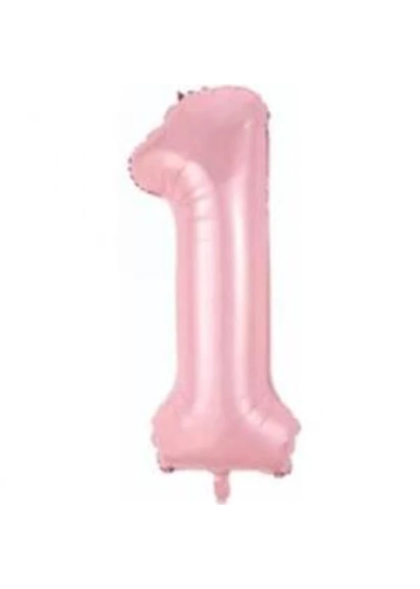 1 Rakam Folyo Balon Pembe 75cm - Gorsel 1