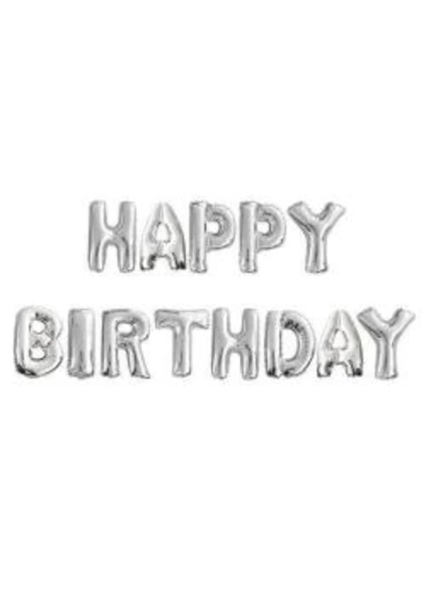 Happy Birthday Gümüş Folyo Balon Seti - Gorsel 1