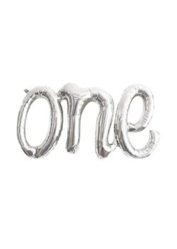 One Gümüş Yazı Folyo Balon - Gorsel 1
