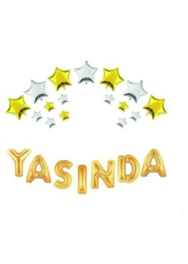 Yaşında Folyo Balon Seti Altın - Gorsel 1