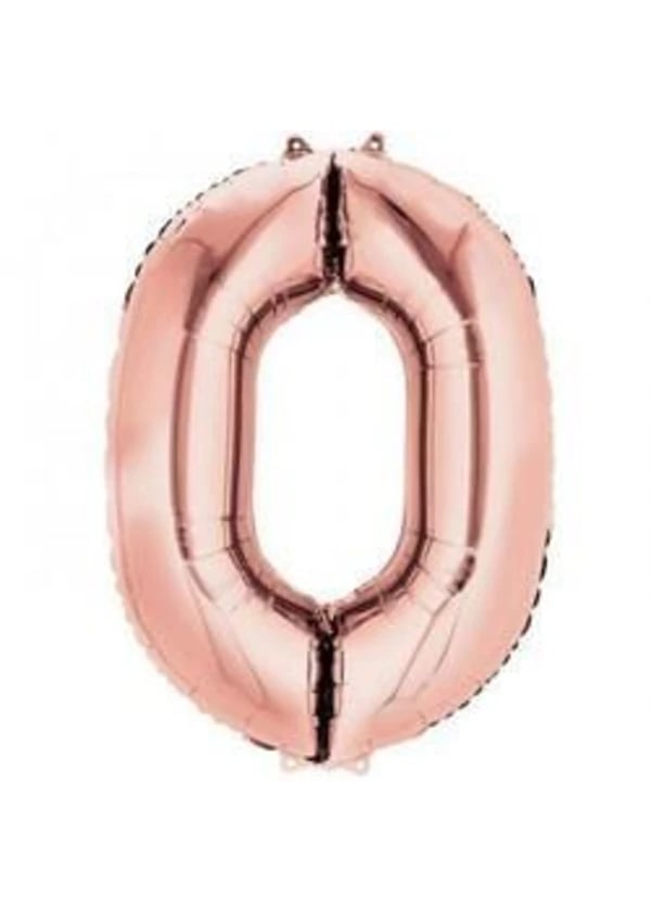 0 Rakam Folyo Balon Rose Gold 40cm - Gorsel 1