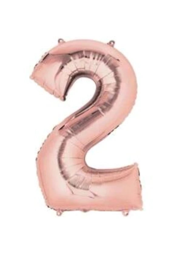 2 Rakam Folyo Balon Rose Gold 40cm - Gorsel 1