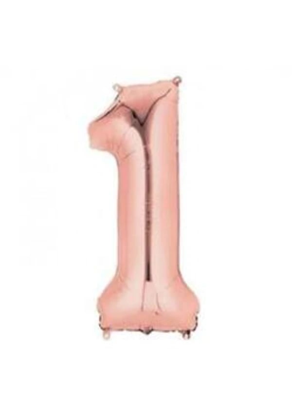 1 Rakam Folyo Balon Rose Gold 40cm - Gorsel 1