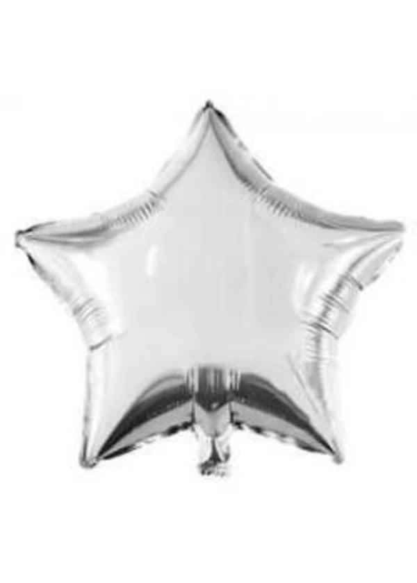 Gümüş Yıldız Folyo Balon 60cm - Gorsel 1