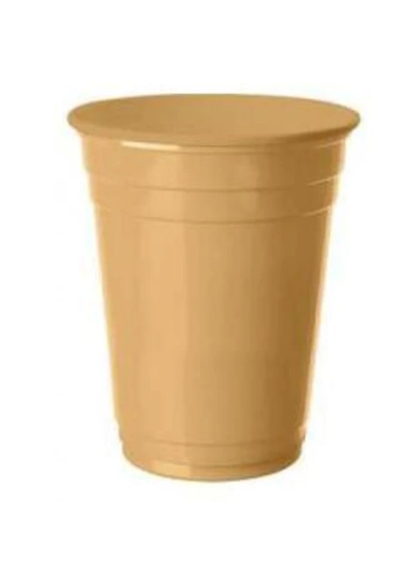Büyük Boy Plastik Altın Bardak - Gorsel 1