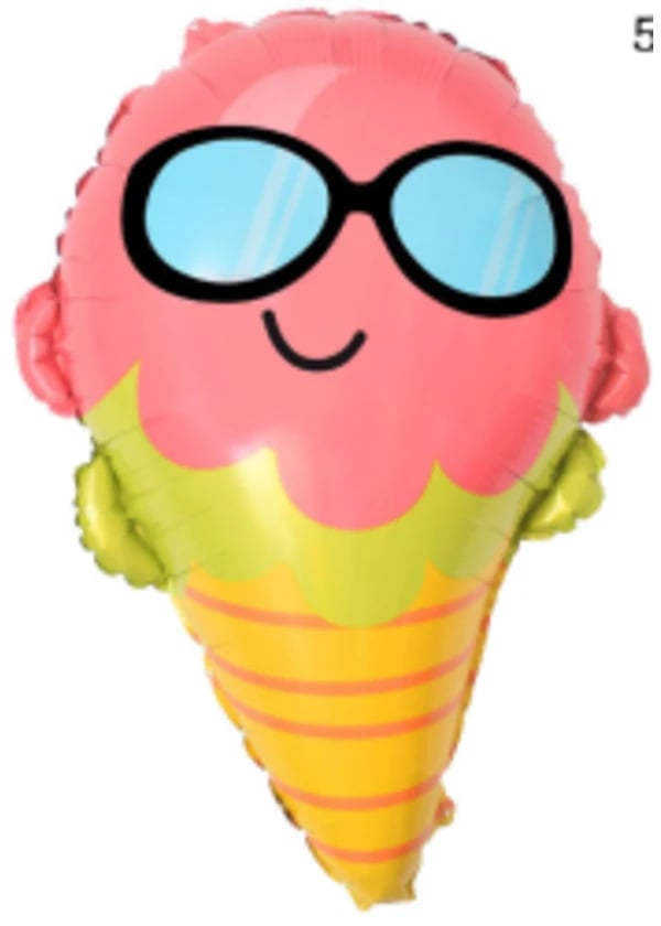 Gözlüklü Dodurma Supershape Folyo Balon 65cm - Gorsel 1