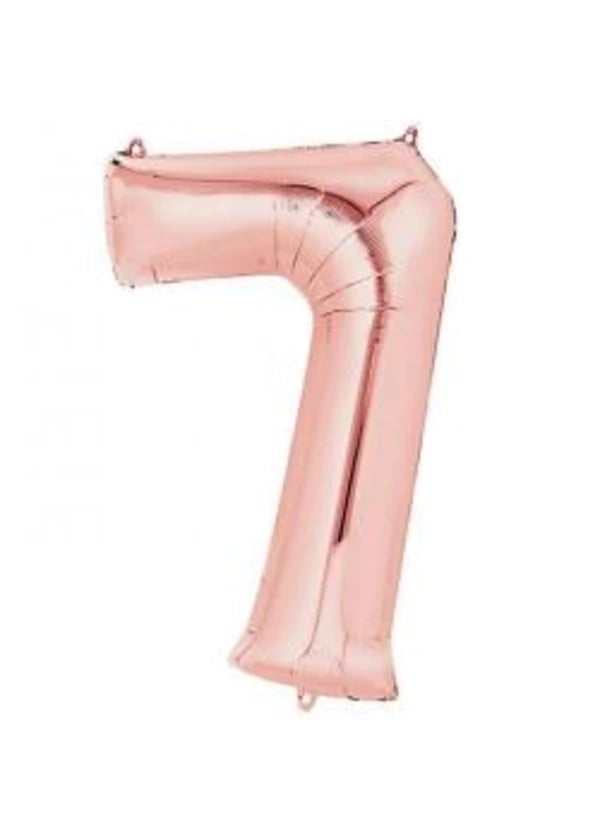 7 Rakam Folyo Balon Rose Gold 100cm - Gorsel 1