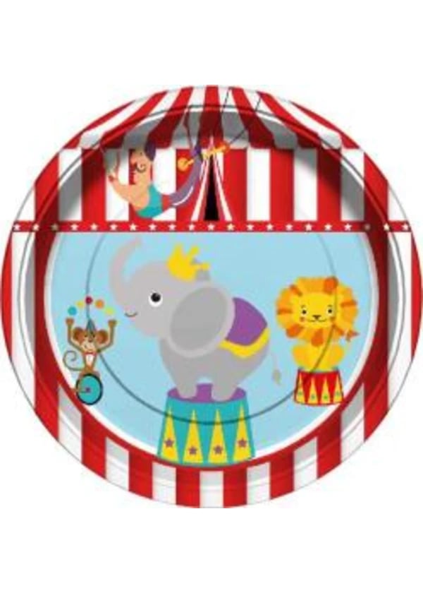 Neşeli Sirk Karton Tabak 8'li - Gorsel 1