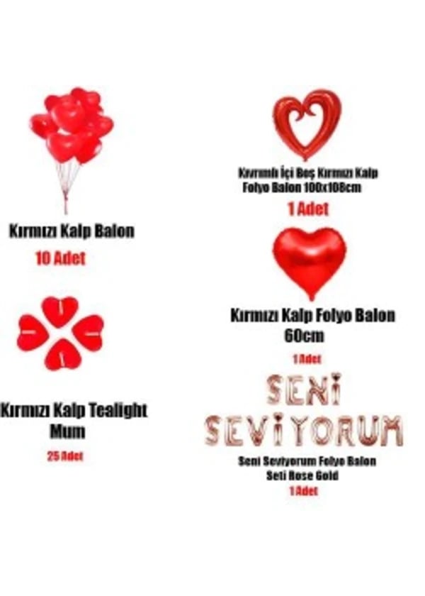 Seni Seviyorum Sevgiliye Özel Süsleme Seti - Gorsel 1