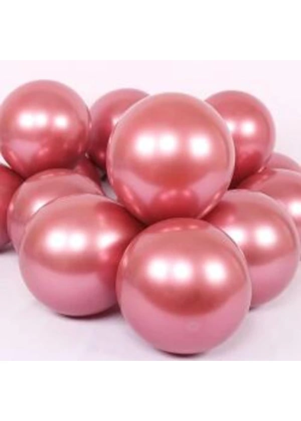 Krom Mini Kırmızı Dekorasyon Balonu 10'lu - Gorsel 1