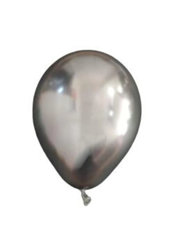 Krom Mini Gümüş Dekorasyon Balonu 10'lu - Gorsel 1