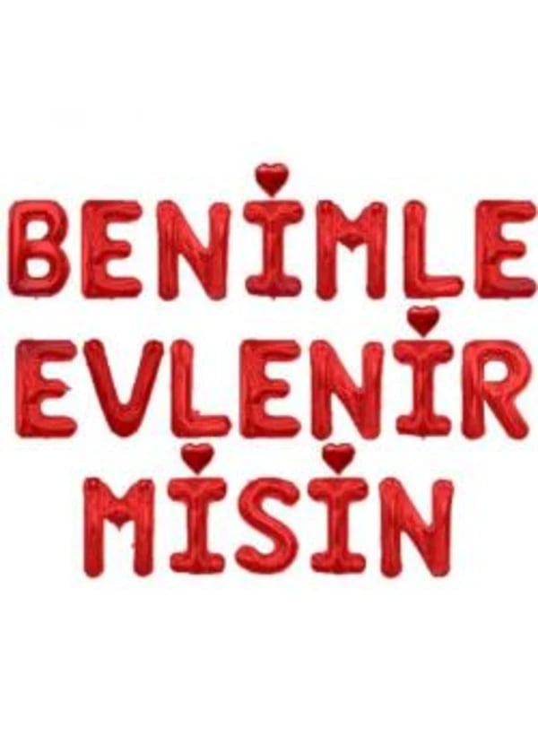 Benimle Evlenir Misin Folyo Balon Seti - Gorsel 1