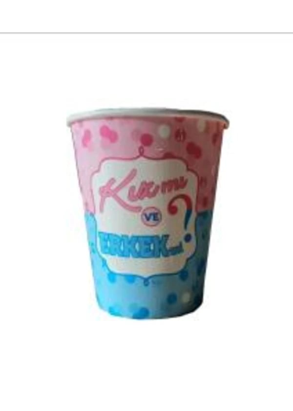 Cinsiyet Kız mı Erkek mi Tabak Bardak Set 8'li - Gorsel 1