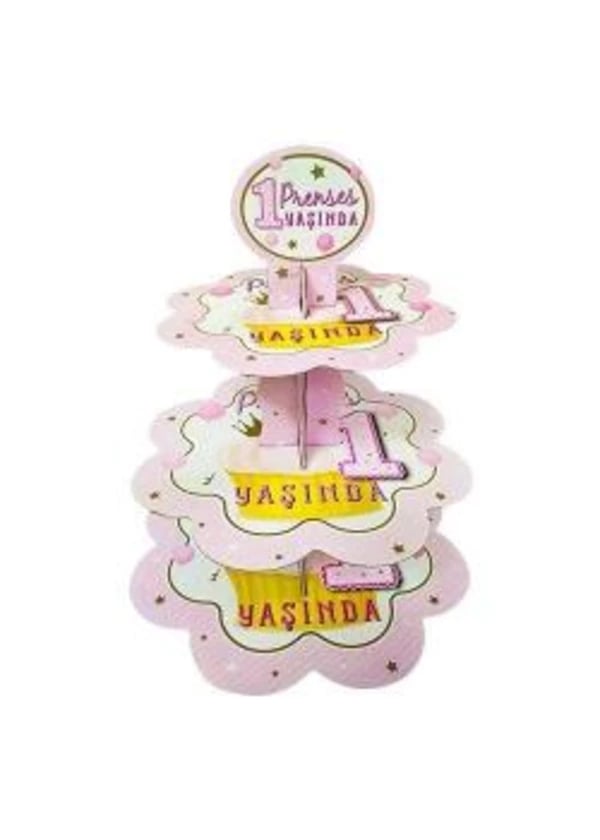 Prenses 1 Yaşında Pembe Kek Standı - Gorsel 1