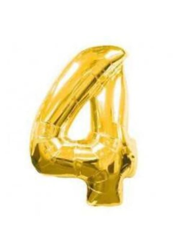 4 Rakam Folyo Balon Altın 66cm - Gorsel 1