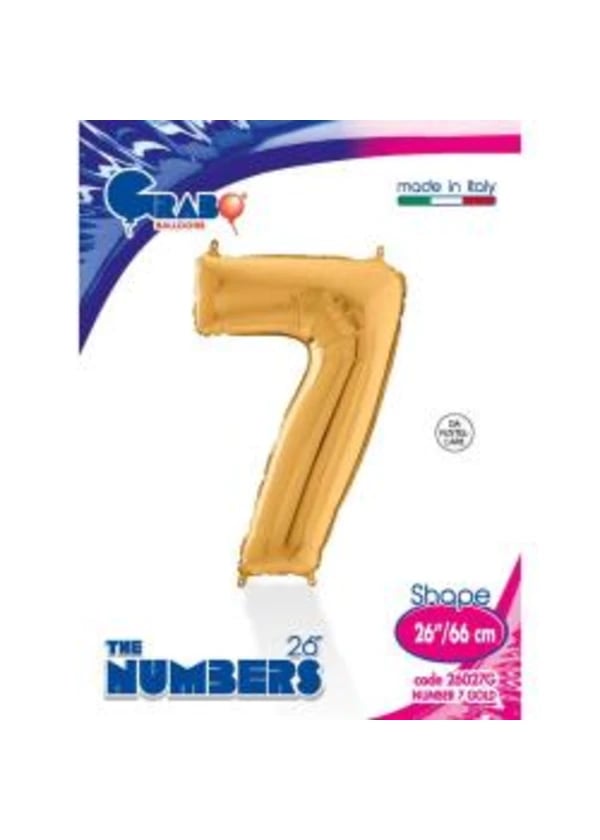 7 Rakam Folyo Balon Altın 66cm - Gorsel 1