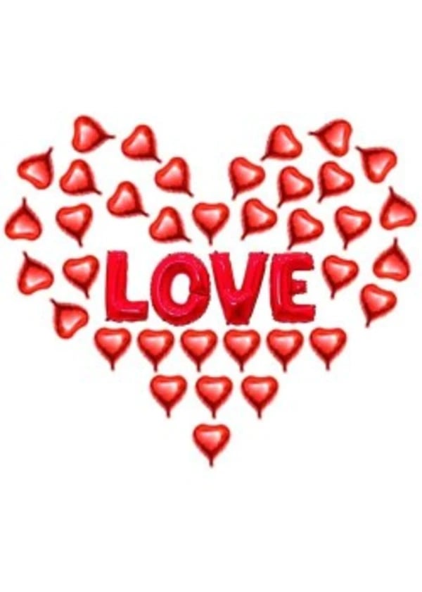 Love Kalpli Folyo Balon Seti 50'li - Gorsel 1