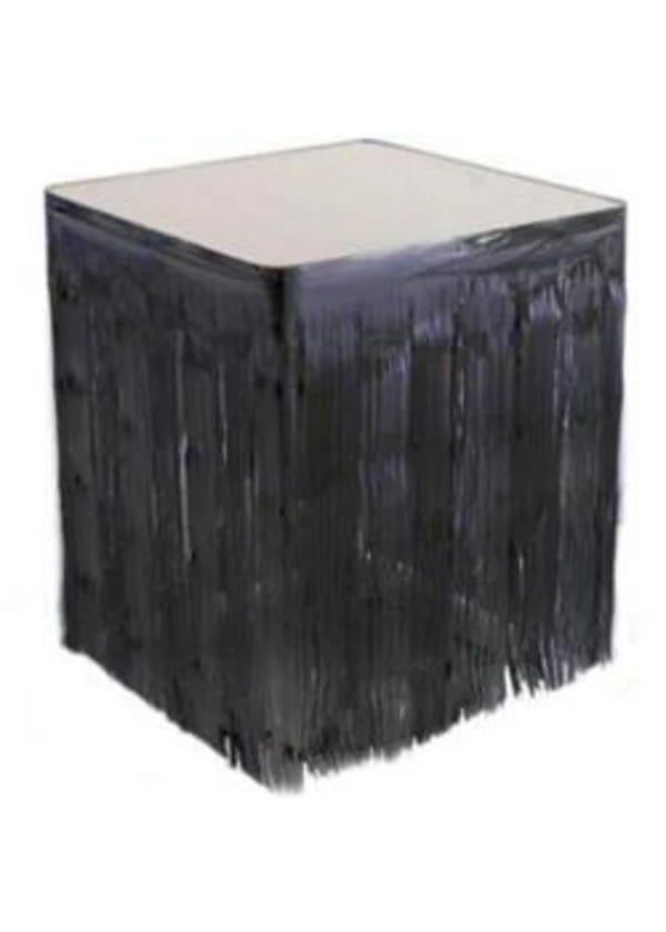 Metalize Siyah Püsküllü Masa Eteği - Gorsel 1