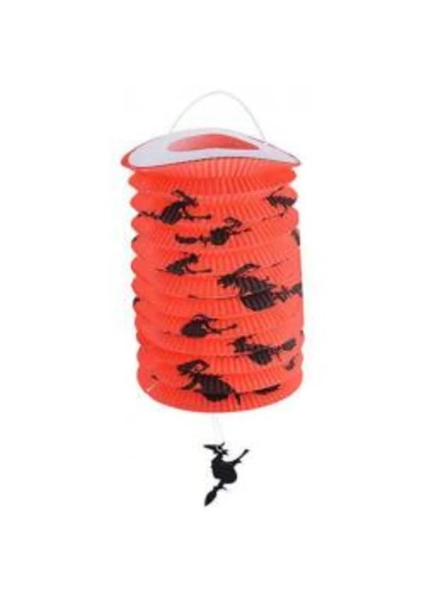 Cadılar Bayramı (Halloween) Cadı Desenli Turuncu Gemici Fener - Gorsel 1