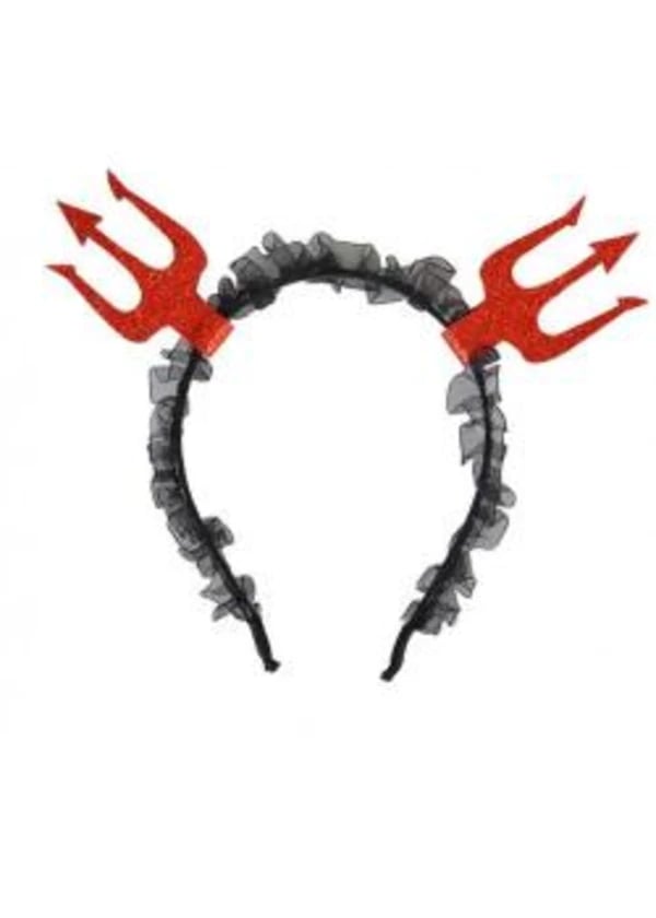 Cadılar Bayramı (Halloween) Şeytan Çatallı Taç - Gorsel 1