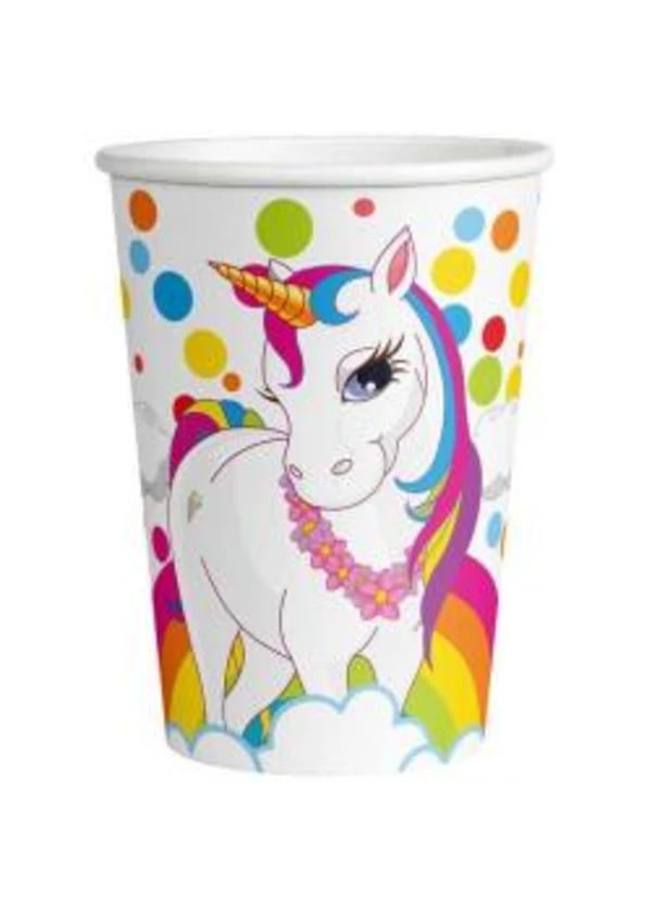 Unicorn Rainbow Karton Bardak 8'li - Gorsel 1