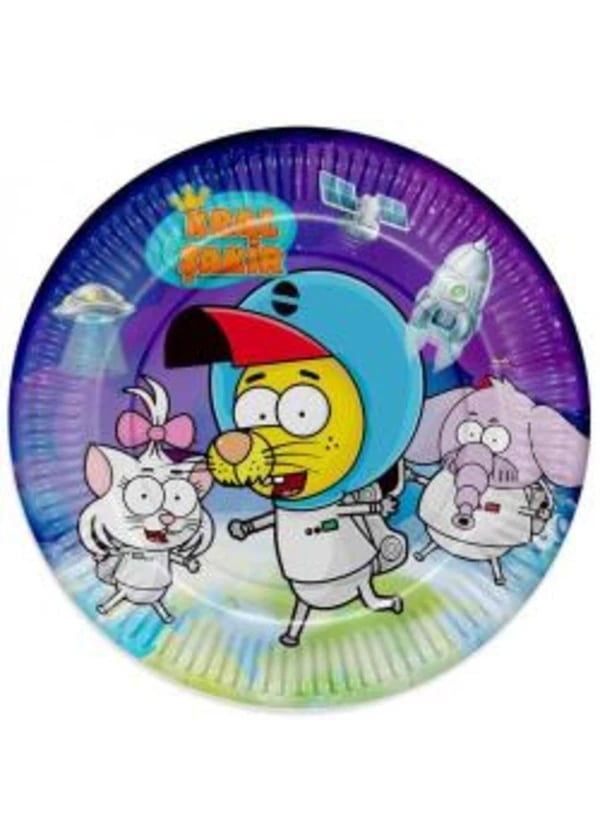 Kral Şakir Uzayda Karton Tabak 8'li - Gorsel 1