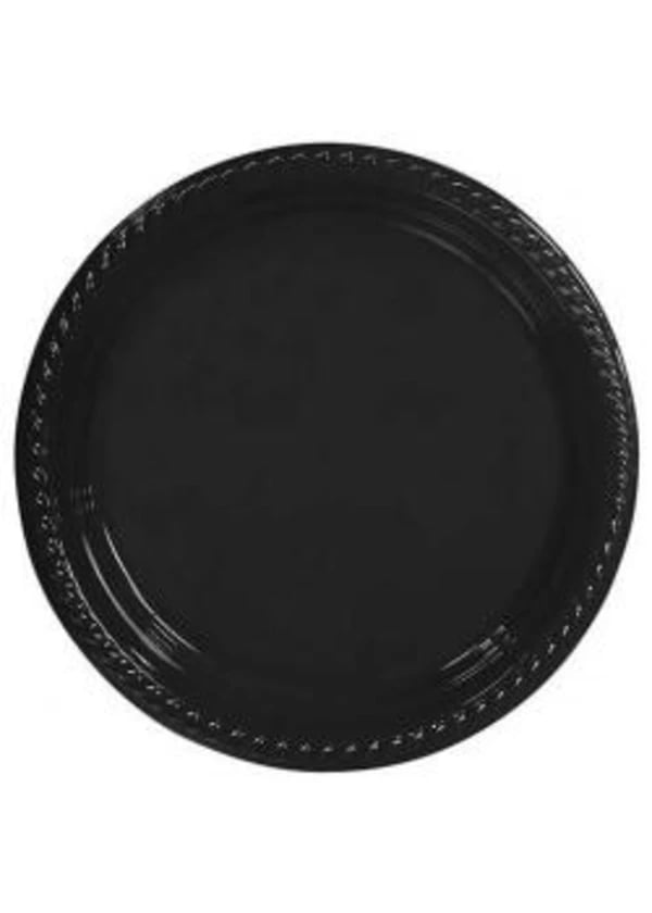 Siyah Plastik Tabak 24'lü - Gorsel 1