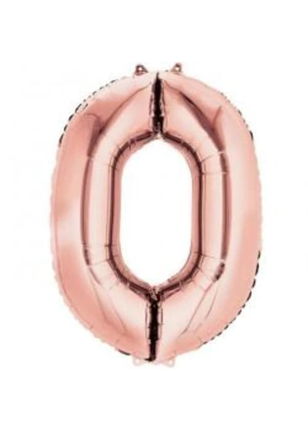0 Rakam Folyo Balon Rose Gold 100cm - Gorsel 1