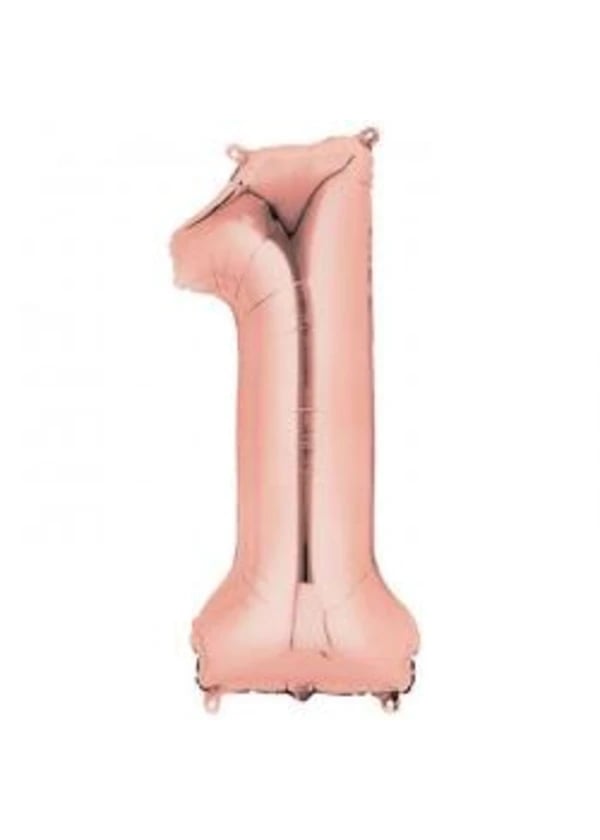 1 Rakam Folyo Balon Rose Gold 100cm - Gorsel 1