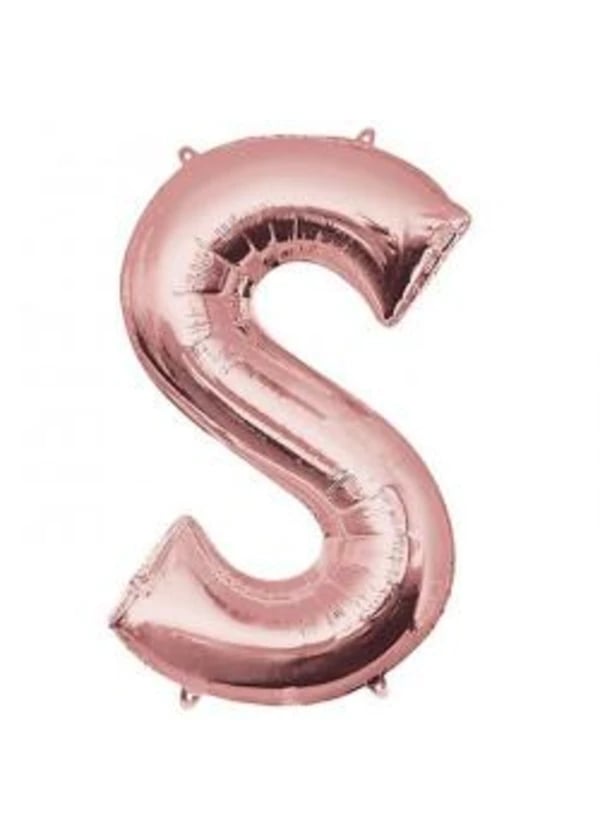 S Harf Folyo Balon Rose Gold 100cm - Gorsel 1