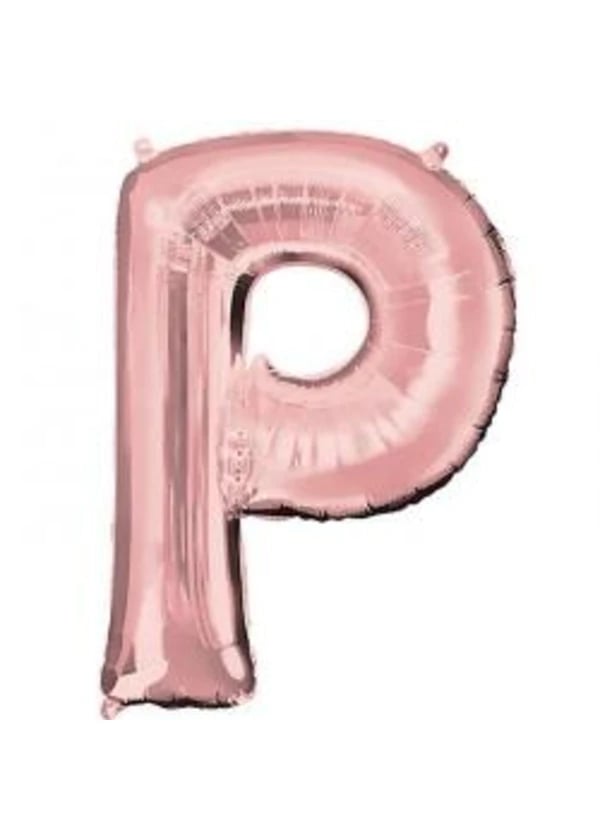 P Harf Folyo Balon Rose Gold 100cm - Gorsel 1