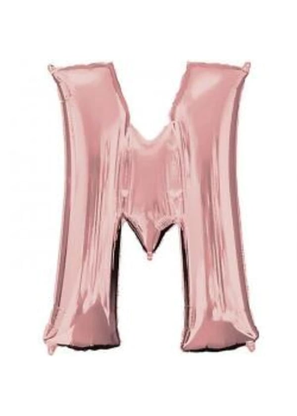 M Harf Folyo Balon Rose Gold 100cm - Gorsel 1