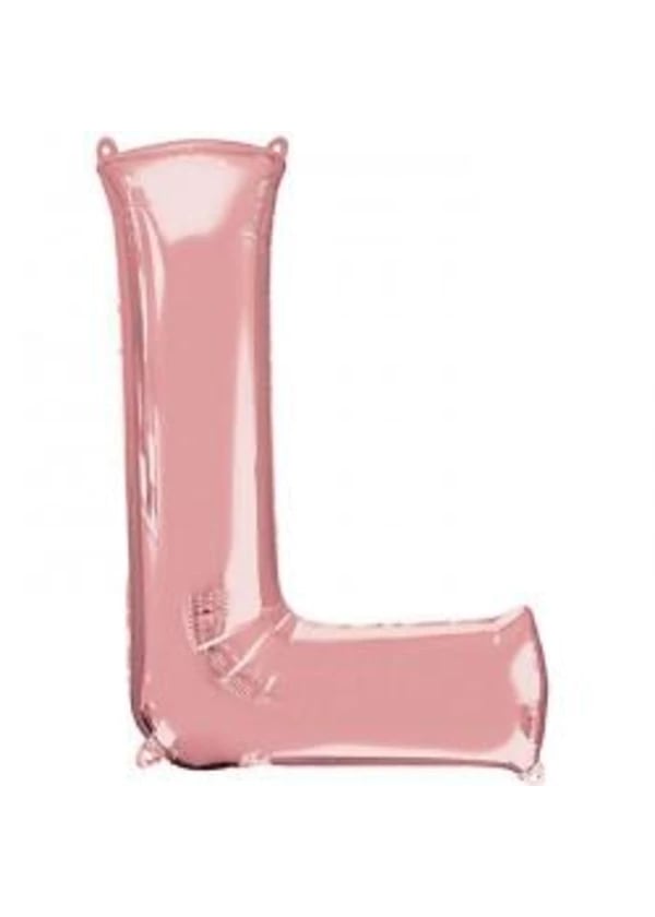 L Harf Folyo Balon Rose Gold 100cm - Gorsel 1