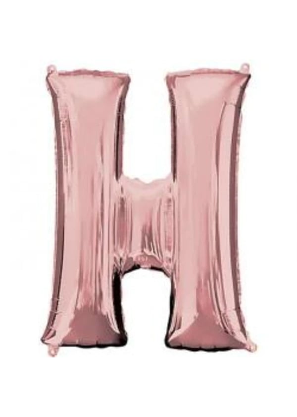H Harf Folyo Balon Rose Gold 100cm - Gorsel 1