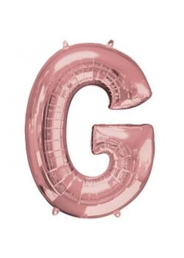 G Harf Folyo Balon Rose Gold 100cm - Gorsel 1