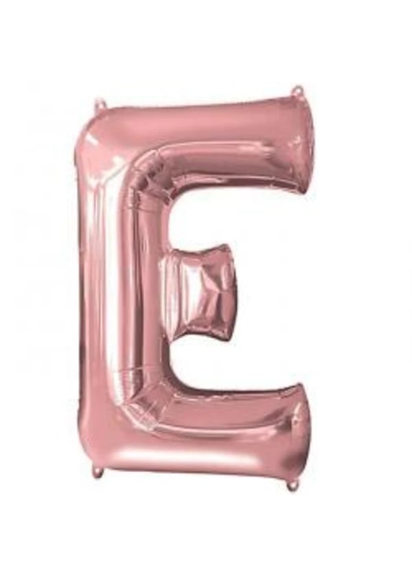 E Harf Folyo Balon Rose Gold 100cm - Gorsel 1
