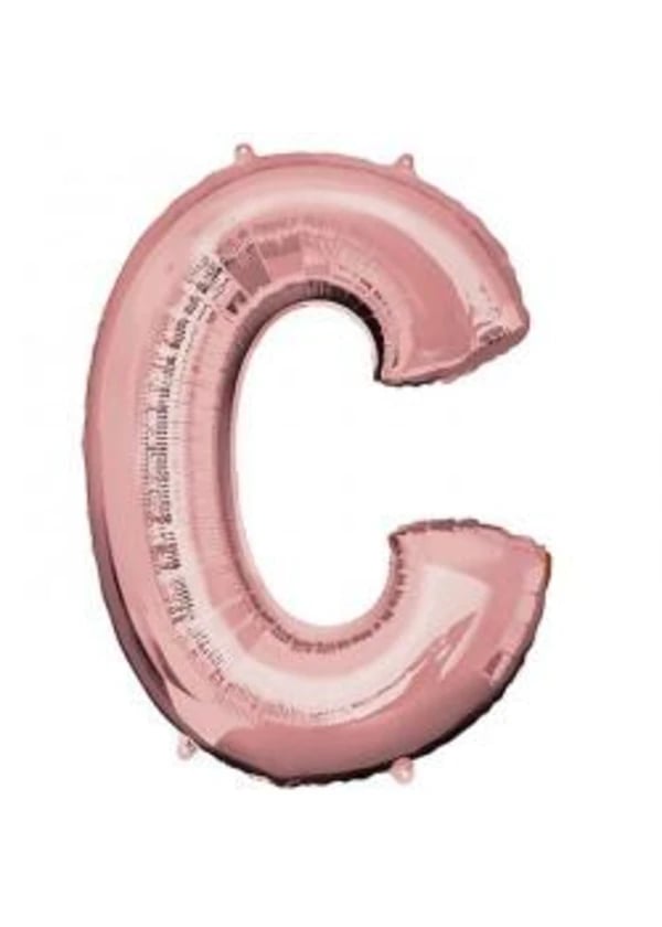 C Harf Folyo Balon Rose Gold 100cm - Gorsel 1