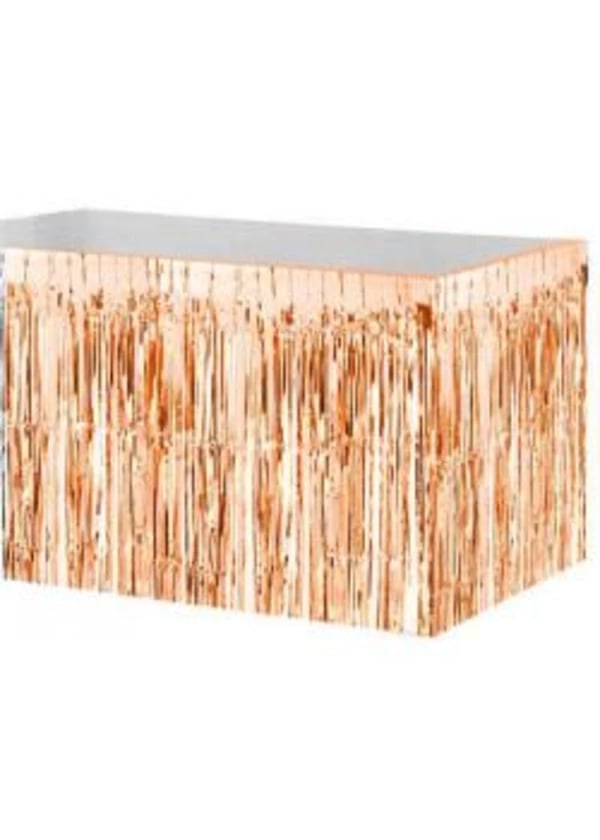 Metalize Bakır Püsküllü Masa Eteği - Gorsel 1