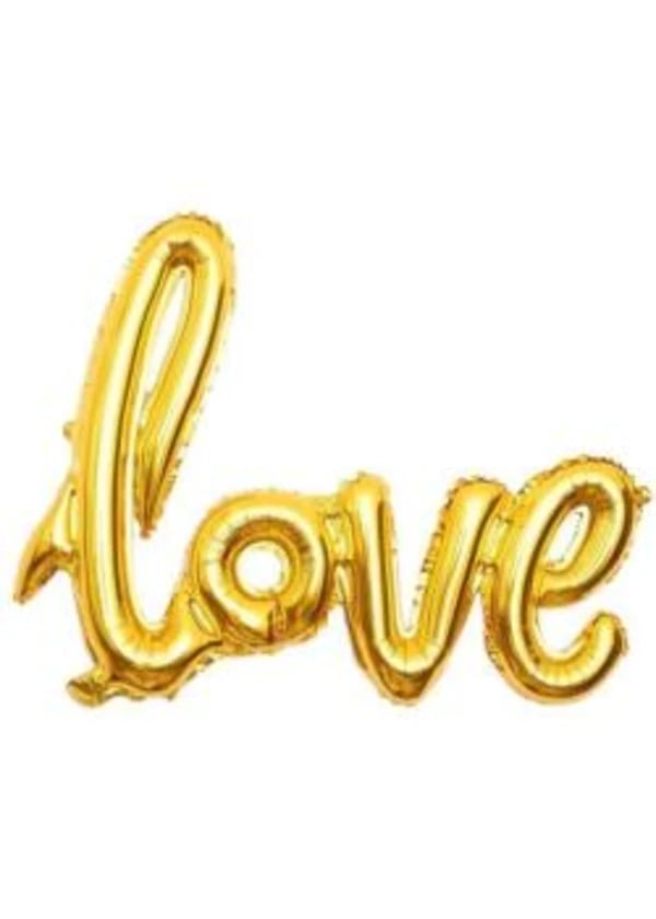 Altın Love Yazı Folyo Balon 65x108cm - Gorsel 1