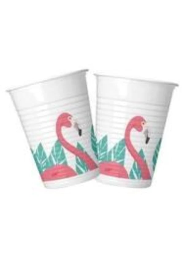 Flamingo Ananas Plastik Bardak 8'li - Gorsel 1