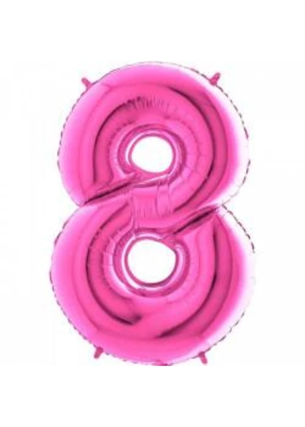 8 Rakam Folyo Balon Fuşya 100cm - Gorsel 1