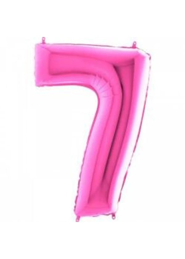 7 Rakam Folyo Balon Fuşya 100cm - Gorsel 1