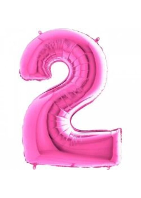 2 Rakam Folyo Balon Fuşya 100cm - Gorsel 1