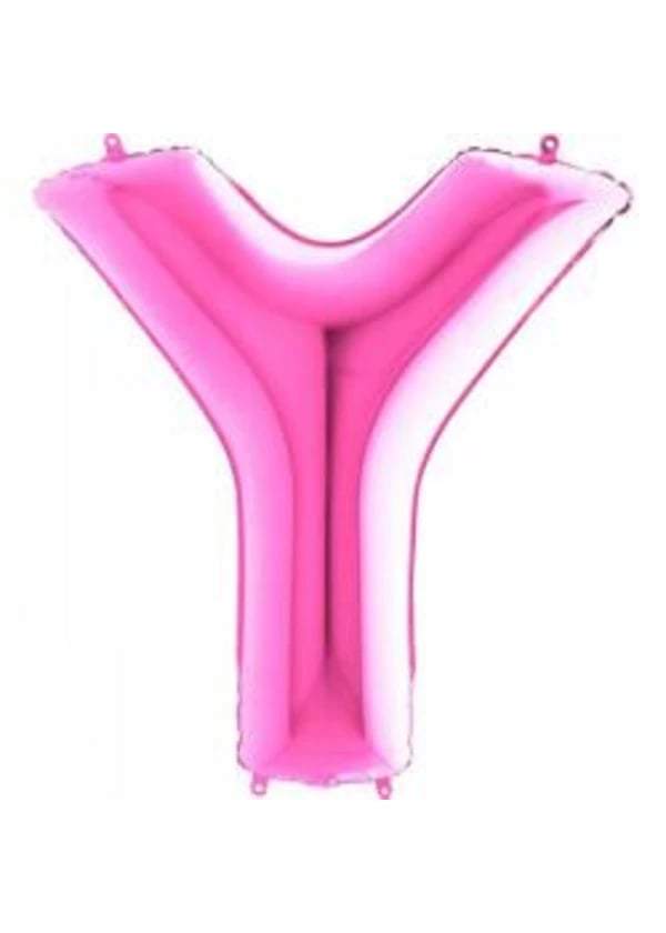 Y Harf Folyo Balon Fuşya 100cm - Gorsel 1